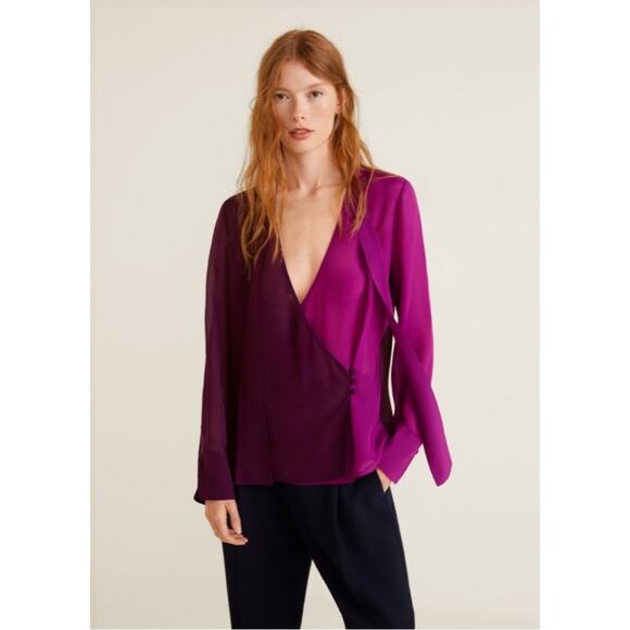 Mango Two-Tone Relaxed Fit Blouse - Picture 1 of 7